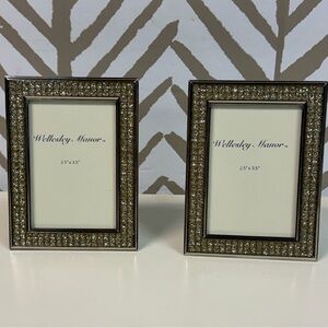 Wellesley Manor Glam Mini Silver & Glitter Crystal Picture Frames 2.5” X 3.5”